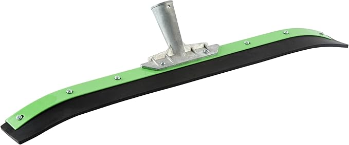 Restaurantware-SQUEEGEE ONLY: Clean Tek Professional 24 Inch Curved Floor Squeegee, 1 Broom With Rubber Blade - Handle Sold Separately, Heavy-Duty, Green Steel Wiper, Ideal For Floor, Tiles