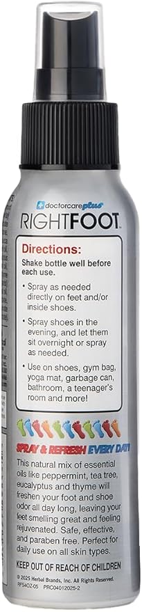 Shoe Deodorizer Foot Spray, RightFoot Odor Eliminator, 4 Fl Oz