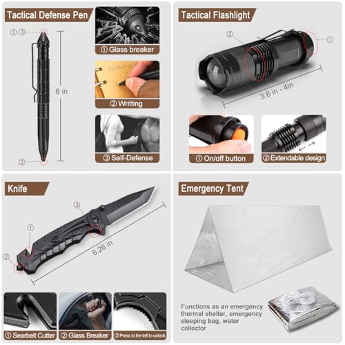 238 Pcs Emergency Survival Kit with First Aid Kit and Molle Pouch - Image 5