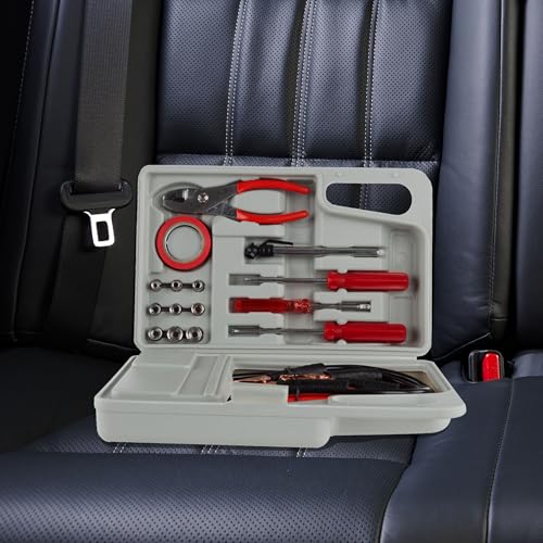 Stalwart Roadside Emergency Car Kit, 30-Piece, Gray/Red - Image 6