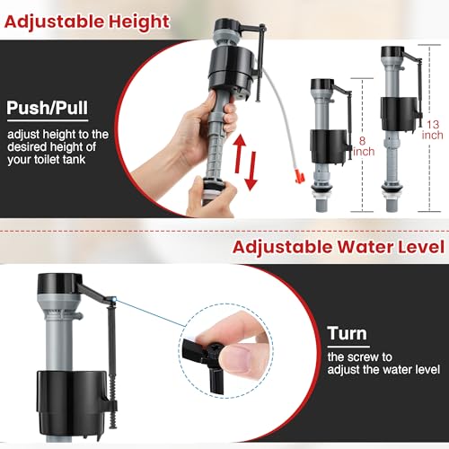 Universal Toilet Flusher Replacement Kit, Fill Valve - Image 4