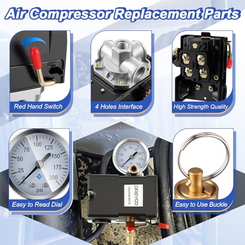 Dreyoo Air Compressor Pressure Switch, 120-155 PSI - Image 5