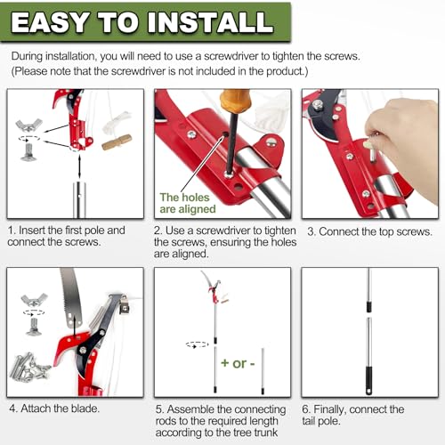 13ft Pole Saws for Tree Trimming, Lightweight Stainless Steel - Image 6