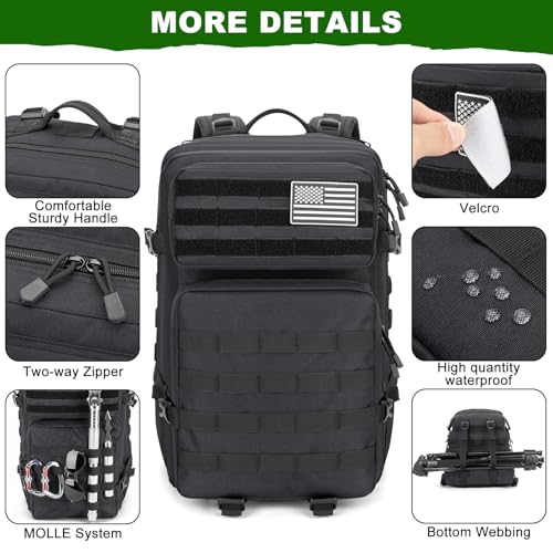 45L Large Tactical Backpack Military MOLLE 3 Day Bug Out Bag - Image 6