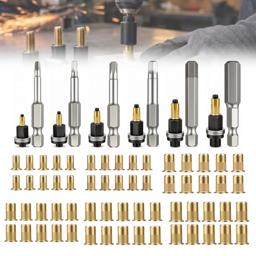 Carbon Steel Rivet Nut Tool Kit, Mandrel Head Set - Image 2