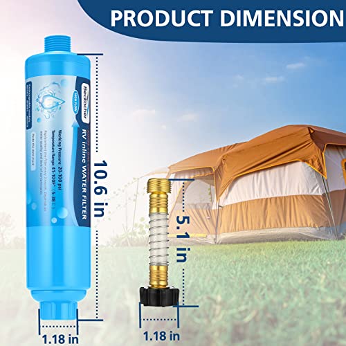 2-pack Advanced RV Inline Water Filter with Flexible Hose - Image 4