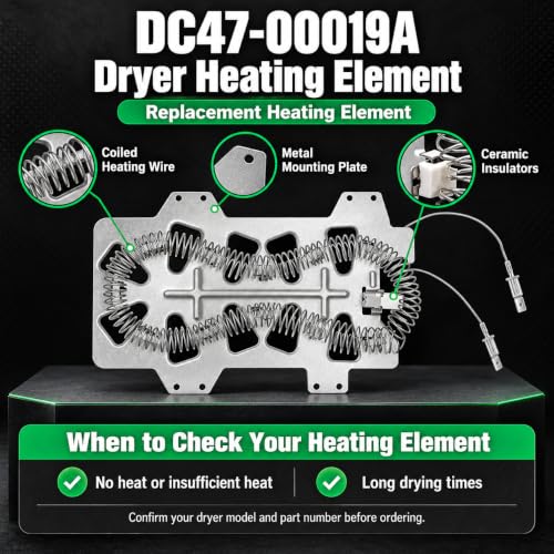 Dryer Heating Element DC47-00019A Compatible with Samsung Dryer - Image 3