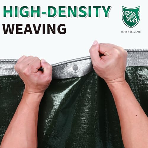 Extra Heavy Duty Tarp 10x12 Ft, 16 Mil Thick (Silver/Green) - Image 7