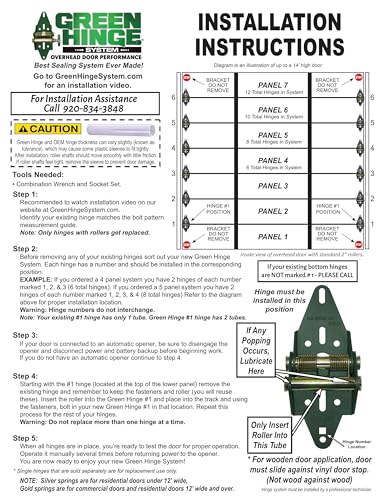 Garage Door Hinge - Energy Saving, 4 Panel Doors 12' Wide & Over - Image 7