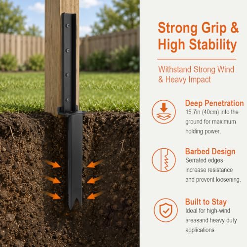 Sutekus Fence Post Repair Kit, 2 Pcs Heavy Duty Post | Home Repair - Image 8