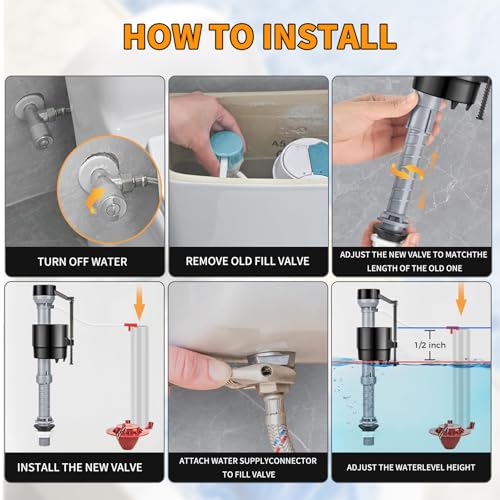 Toilet Repair Kit with Adjustable Fill Valve, 2-in Flapper - Image 6