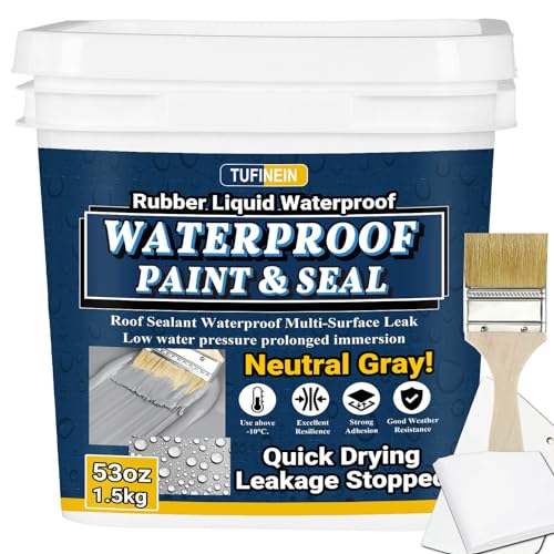 Rubber Liquid Waterproof Sealant, TUFINEIN 53oz/1.5kg | Home Repair - Image 2