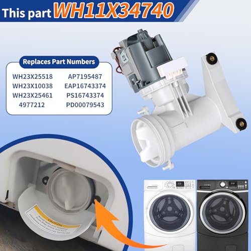 WH11X34740 WH23X25518 Drain Pump GFW450SSM1WW Fit for GE Front - Image 4
