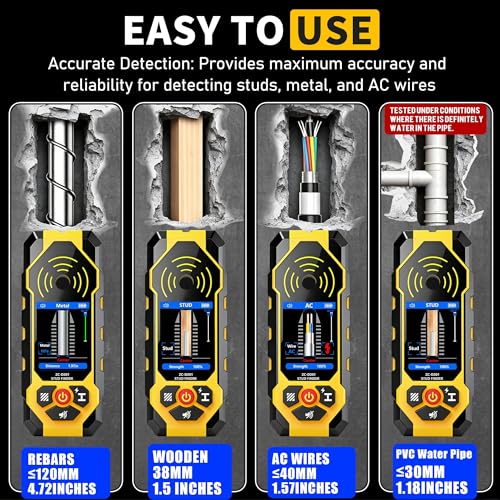 ZC-D201 6-in-1 Stud Finder, Wall Scanner Detects Wood | Home Repair - Image 6