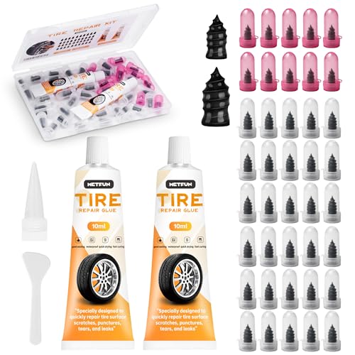 40 PCS Quick Fix Screw-in Tire Plug Kit with 2 Tubes - Image 2