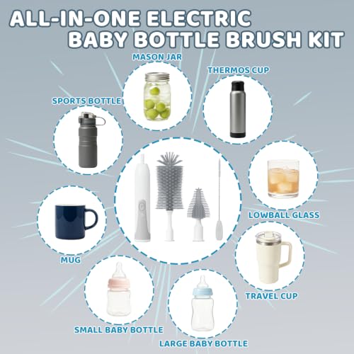 Electric Bottle Brush Cleaner with Storage Box, Portable - Image 6