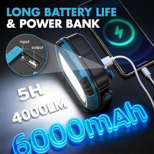 6000mAh Rechargeable Work Light, 4000LM Magnetic Work Light - Image 4