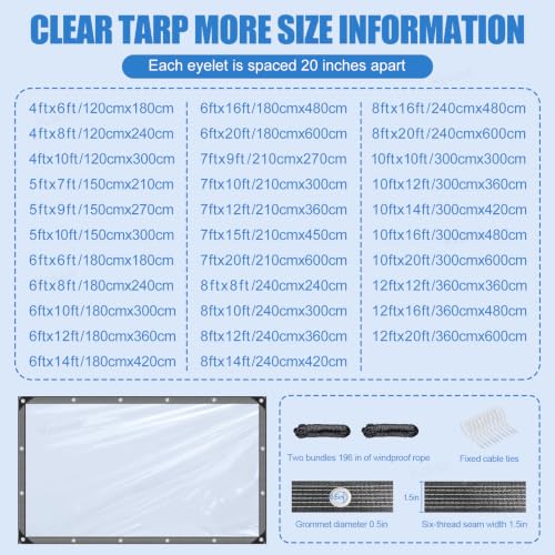 Koksa Clear Tarps 4x10Ft Heavy Duty Waterproof Clear Tarp 14Mil - Image 5