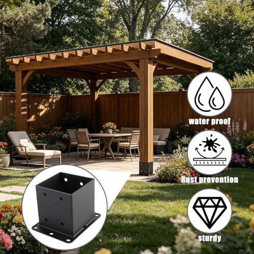 4x4 Post Base Brackets 8 Pcs Deck Post Base (Inner Size:3.6" x - Image 5