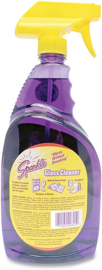 FUNK Sparkle 20345 Glass Cleaner, 33.8oz Spray Bottle