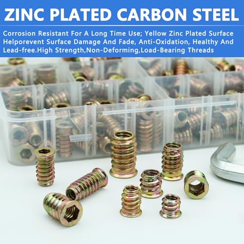 Threaded Inserts 170 PCS, 10 Sizes Assortment Kit for Wood - Image 4