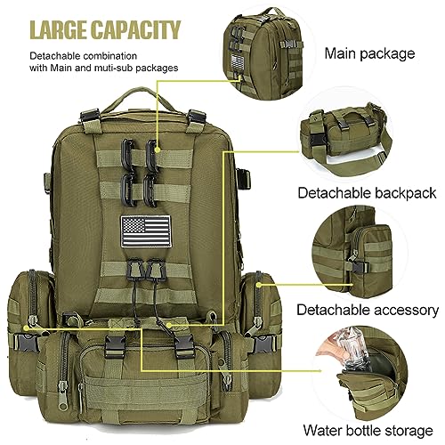 Large Military Tactical Backpack for Men, 40-50L Backpacks - Image 4