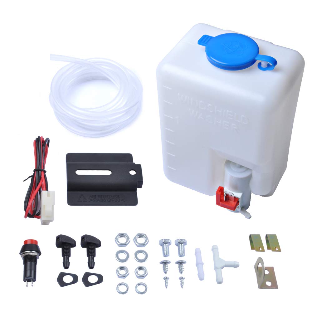 OTUAYAUTO Universal Windshield Washer Bottle, 12V Washer Pump - Image 1