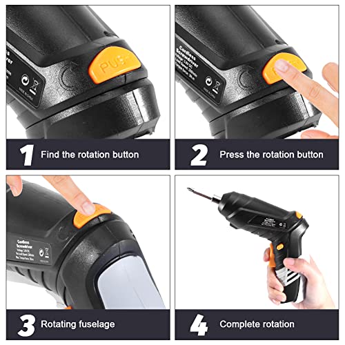 Cordless Electric Screwdriver Set, 3.6V 1300mAh Mini Power - Image 4