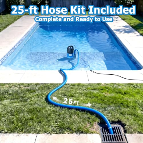 1.5HP Submersible Water Pump 5000 GPH with 25ft Hose Kit & 25ft - Image 6