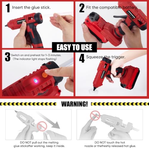 100w Cordless Hot Glue Gun Compatible with Craftsman V20 - Image 7