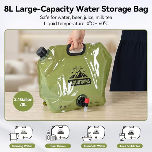 3 Pack Collapsible Water Container 2 Gallon with Spout - Image 4