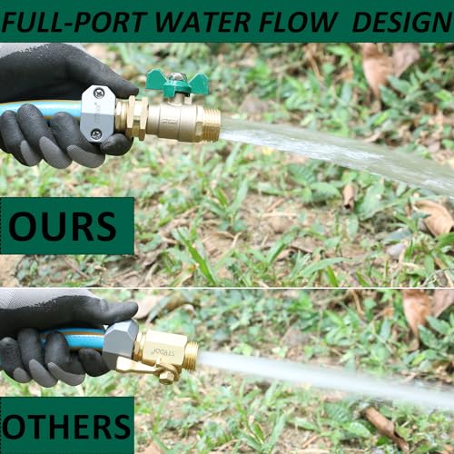 Full Flow Brass Garden Hose Shut Off Valve, Heavy Duty 1-Way No - Image 6