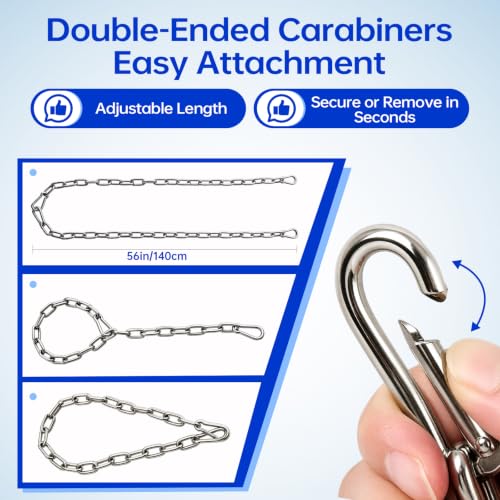 2 Pack Stainless Steel Gate Chain Lock, 5/32" x 28" Latch - Image 5