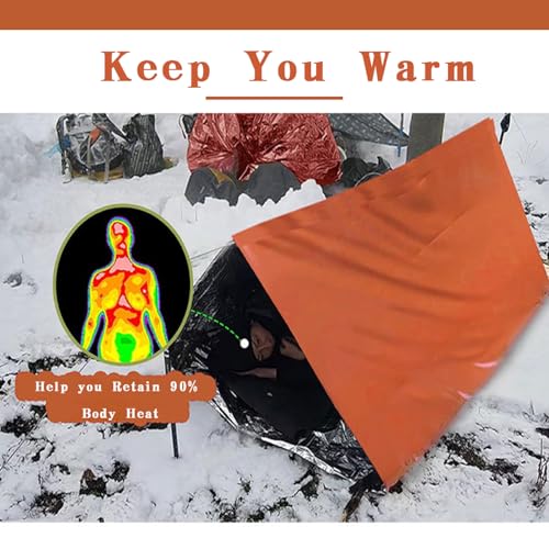 5Pack Emergency Sleeping Bag Portable Thermal Mylar - Image 6