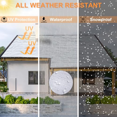 Tarp Waterproof 8x10 Ft Heavy Duty Tarp Thicker 16 Mil - Image 4