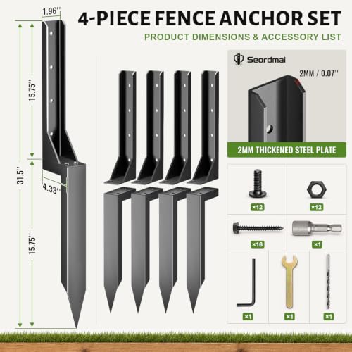 4 Pcs Fence Post Repair Kit, Thickened Heavy Duty Fence | Home Repair - Image 3