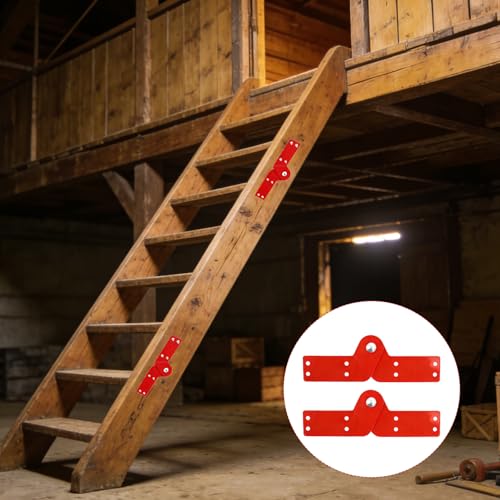 6 Pcs Attic Ladder Hinge Replacement Kit with Anti Slip - Image 6