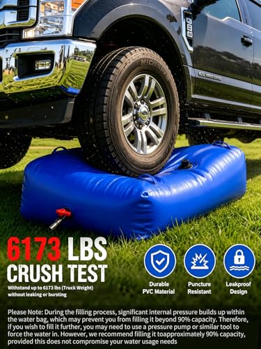 63 Gallon Water Bladder Tank, 2000D PVC Portable Water - Image 4