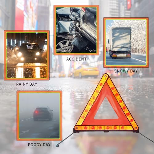 5 Pack Warning Triangles Safety Triangle Emergency Kit with Case - Image 5