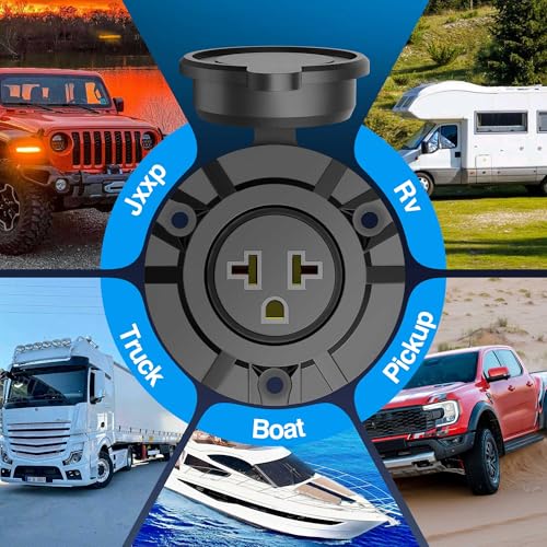 MICTUNING 5-in-1 Outdoor Power Outlet, 20A 125V AC Port Plug - Image 5