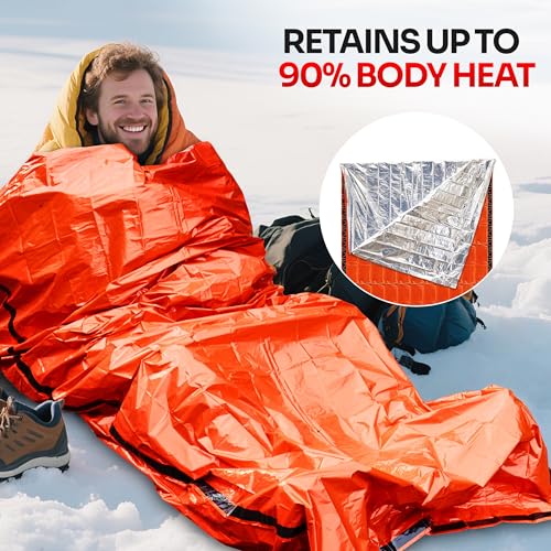 Emergency Sleeping Bag Mylar Bivy Sack Thermal Heat Survival Gear - Image 4