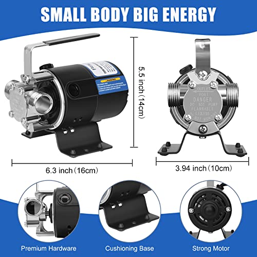 Water Pump 1/10 HP 330 GPH 115V Water Transfer Pump Black - Image 3