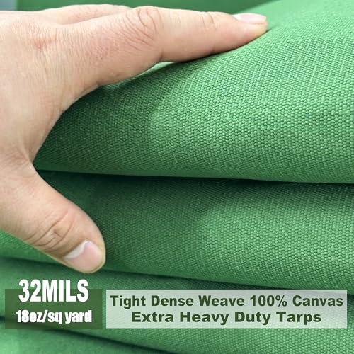 18oz Extra Heavy Duty Canvas Tarp 4x6 Feet with Grommets - Image 3