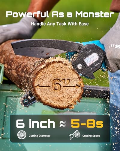 Seesii Mini Chainsaw, 6-inch Mini Chainsaw Cordless - Image 6