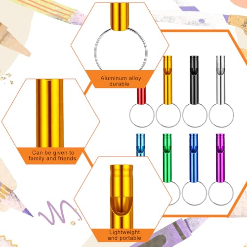 200 Pcs Aluminum Emergency Whistles with Keychains - Image 4