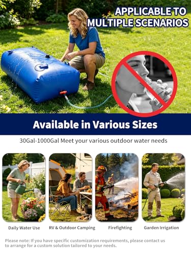 63 Gallon Water Bladder Tank, 2000D PVC Portable Water - Image 7