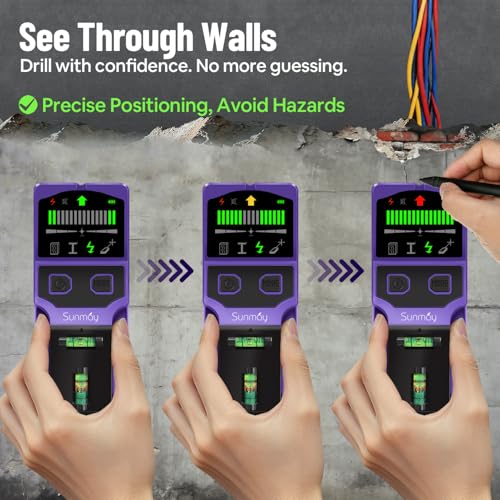 SUNMAY 7-in-1 Stud Finder Wall Scanner with Laser Level - Image 5