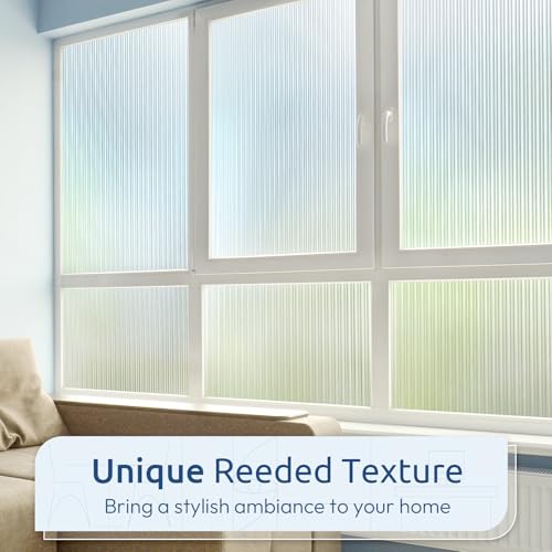 rabbitgoo Reeded Glass Window Privacy Film, Static Cling - Image 3