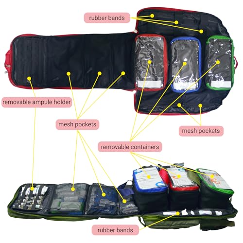 32L First Aid Medical Backpack, Red EMT Bag - Image 6