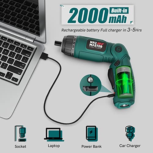 NEU MASTER Cordless Screwdriver, 4V Electric Screwdriver | Hand Tools - Image 6